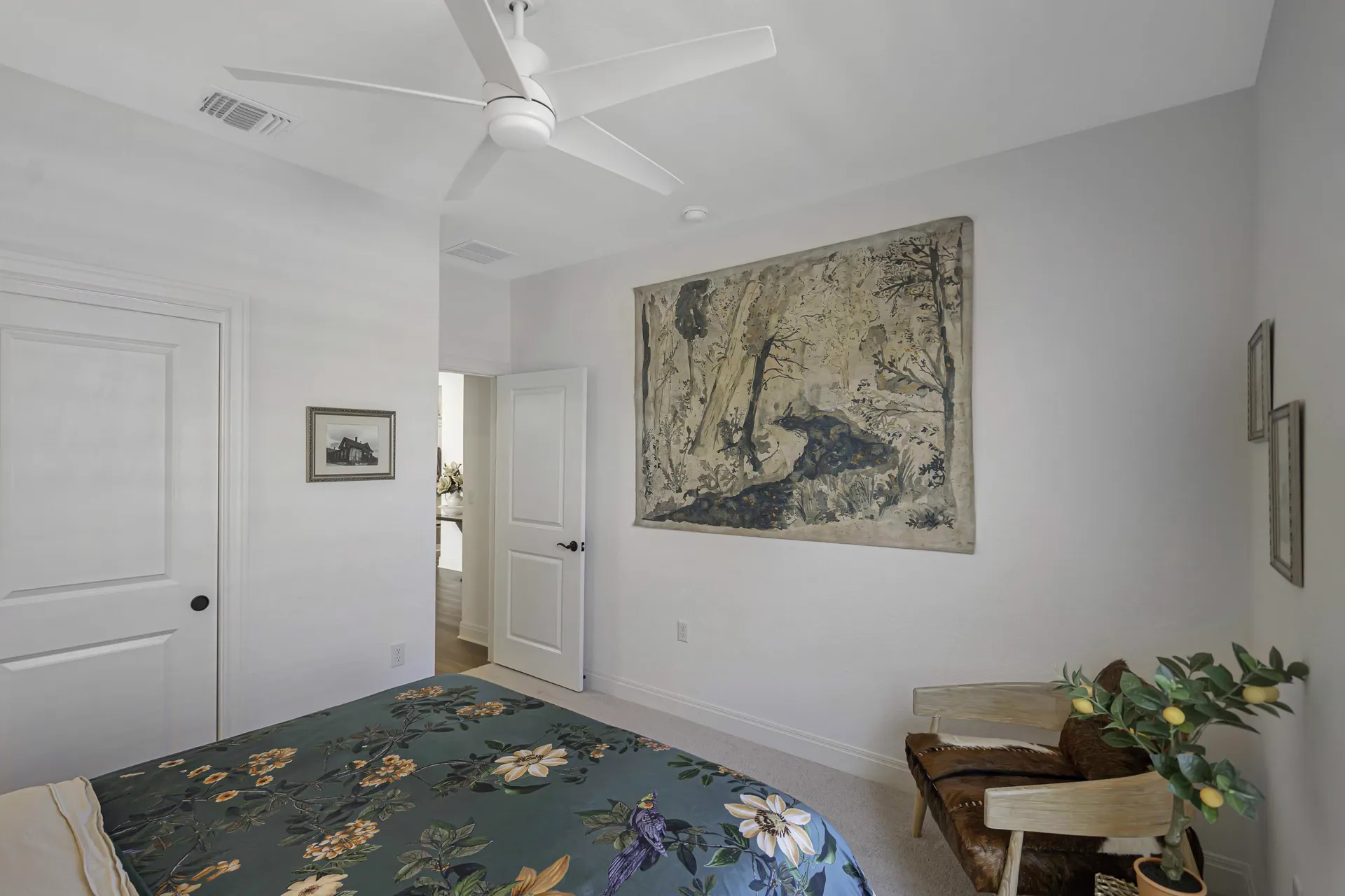 Guest bedroom wider view — ample natural light